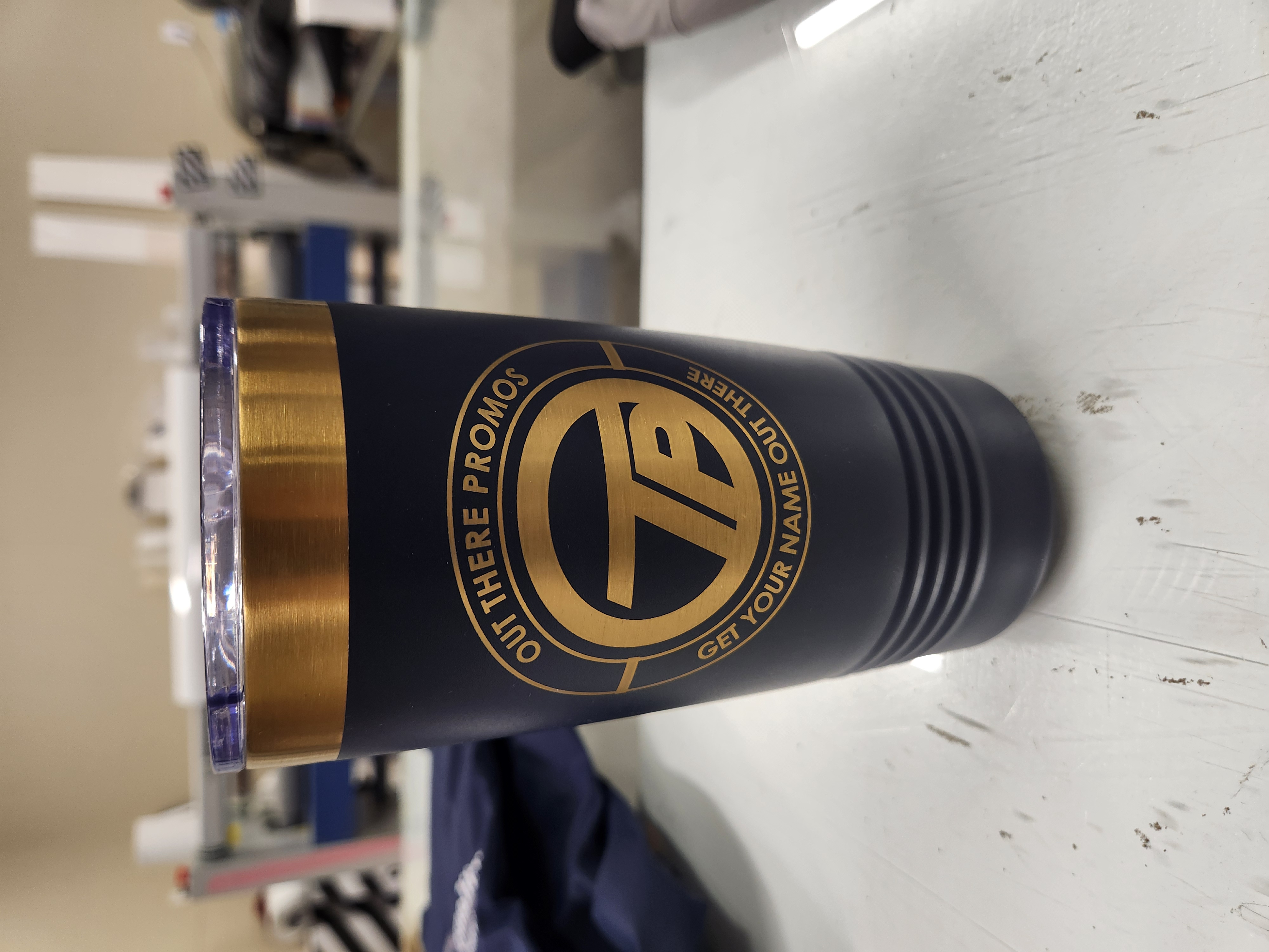 Out There Promos custom laser engraved tumbler