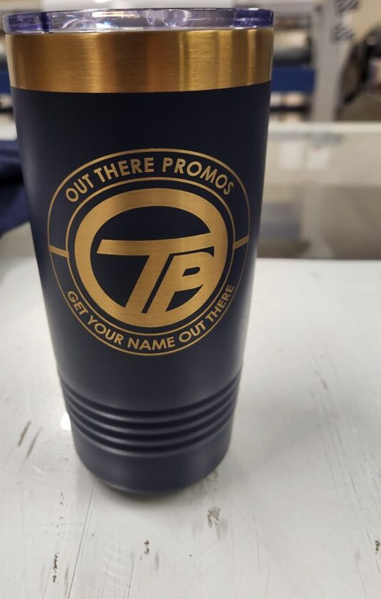 Out There Promos custom laser engraved tumbler